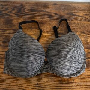 Victoria's Secret Black and Gray Striped Bra